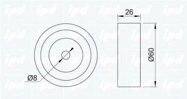 Handler.Part Deflection/guide pulley, v-ribbed belt IPD 150236 2