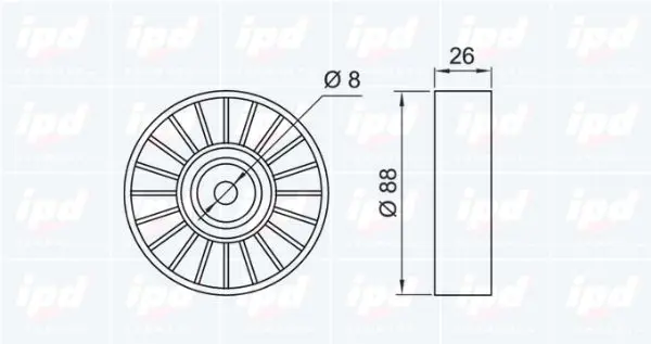 Handler.Part Deflection/guide pulley, v-ribbed belt IPD 150840 2