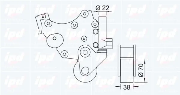 Handler.Part Tensioner, timing belt IPD 140151 2