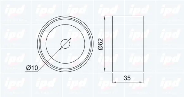 Handler.Part Deflection/guide pulley, timing belt IPD 150829 2