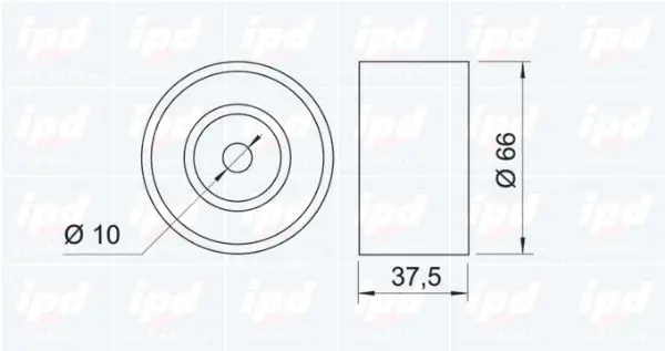 Handler.Part Deflection/guide pulley, timing belt IPD 150836 2