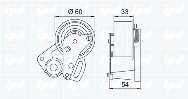 Handler.Part Tensioner pulley, timing belt IPD 101002 2