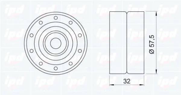 Handler.Part Deflection/guide pulley, timing belt IPD 150834 2