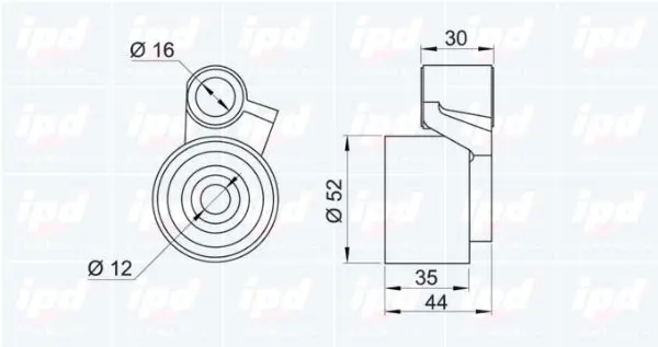 Handler.Part Tensioner pulley, timing belt IPD 140567 2