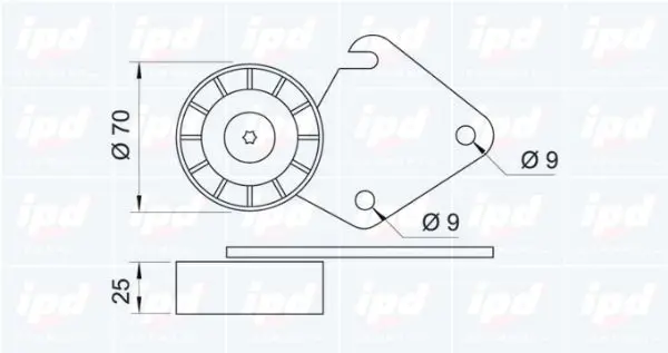 Handler.Part Deflection/guide pulley, v-ribbed belt IPD 150368 2