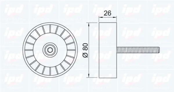 Handler.Part Deflection/guide pulley, v-ribbed belt IPD 150344 2