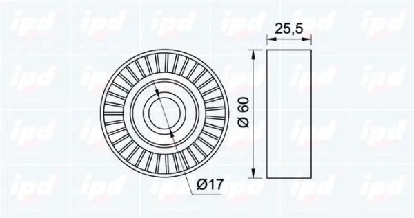 Handler.Part Deflection/guide pulley, v-ribbed belt IPD 150059 2