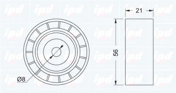 Handler.Part Deflection/guide pulley, v-ribbed belt IPD 150237 2