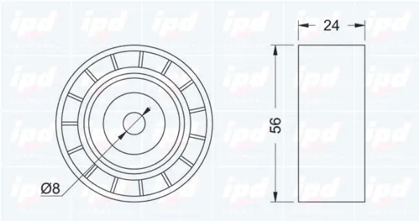 Handler.Part Deflection/guide pulley, v-ribbed belt IPD 153246 2