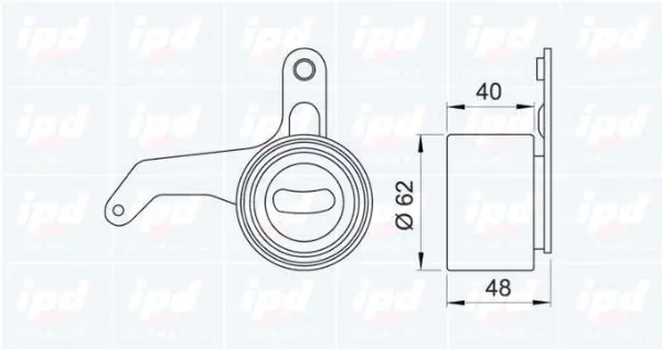 Handler.Part Tensioner pulley, timing belt IPD 140762 2