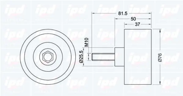 Handler.Part Deflection/guide pulley, v-ribbed belt IPD 151068 2