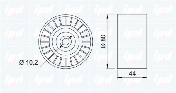 Handler.Part Deflection/guide pulley, v-ribbed belt IPD 153063 2