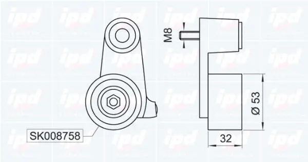 Handler.Part Tensioner pulley, timing belt IPD 140767 2