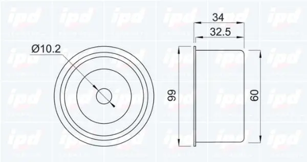 Handler.Part Tensioner pulley, timing belt IPD 140632 2