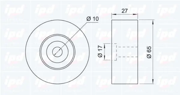 Handler.Part Tensioner pulley, v-ribbed belt IPD 150181 2