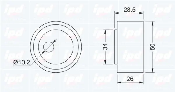 Handler.Part Tensioner pulley, v-ribbed belt IPD 140366 2