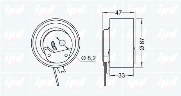 Handler.Part Tensioner pulley, timing belt IPD 153237 2