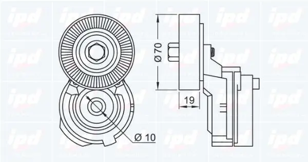 Handler.Part Tensioner lever, v-ribbed belt IPD 100827 2