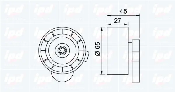 Handler.Part Tensioner pulley, v-ribbed belt IPD 140899 2