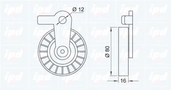 Handler.Part Tensioner pulley, v-ribbed belt IPD 140896 2