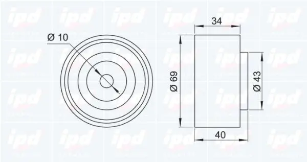 Handler.Part Deflection/guide pulley, timing belt IPD 153248 2