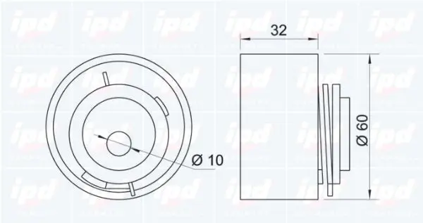 Handler.Part Tensioner pulley, timing belt IPD 140663 2