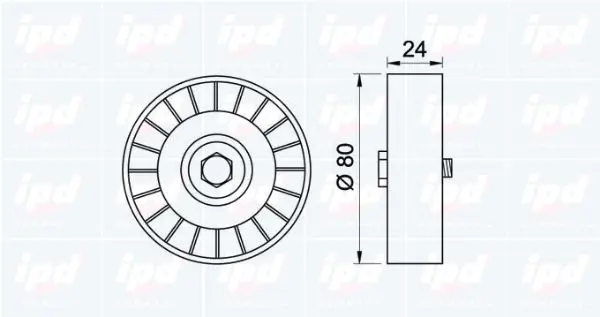 Handler.Part Deflection/guide pulley, v-ribbed belt IPD 152242 2