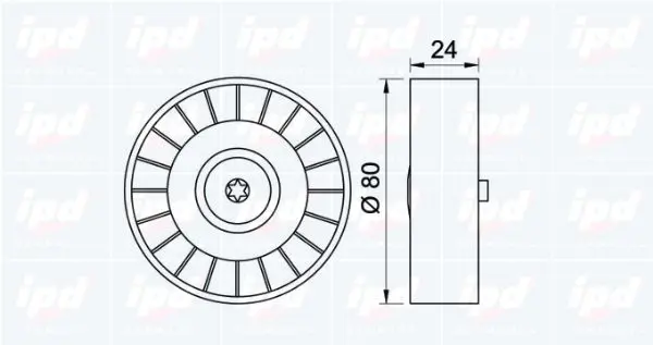 Handler.Part Deflection/guide pulley, v-ribbed belt IPD 152376 2