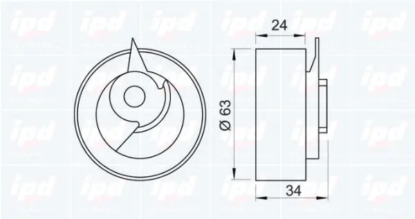 Handler.Part Tensioner pulley, timing belt IPD 140049 2