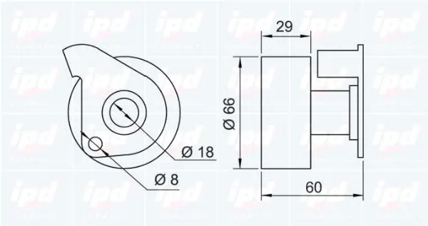 Handler.Part Tensioner pulley, timing belt IPD 153223 2