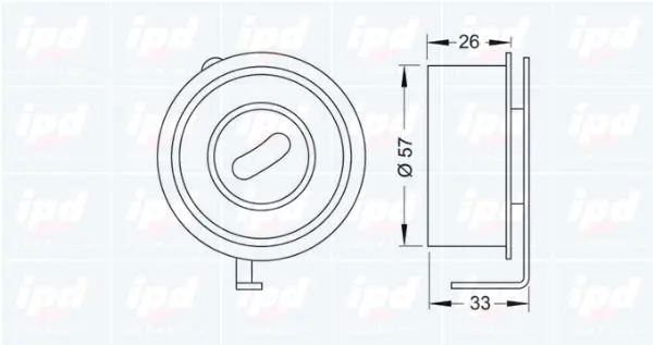 Handler.Part Tensioner pulley, timing belt IPD 140964 2