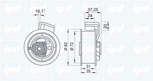 Handler.Part Tensioner pulley, timing belt IPD 140259 2