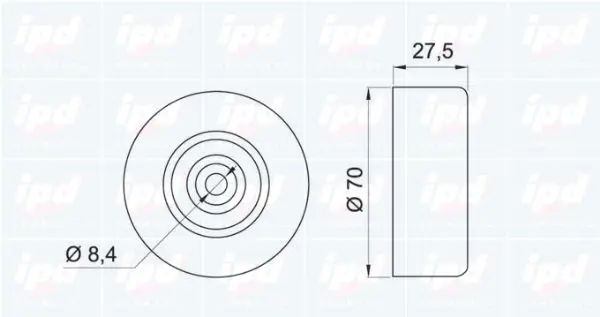 Handler.Part Tensioner pulley, v-ribbed belt IPD 153082 2