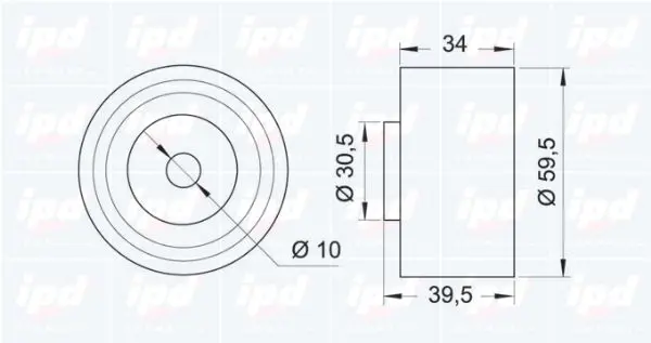 Handler.Part Deflection/guide pulley, timing belt IPD 150381 2