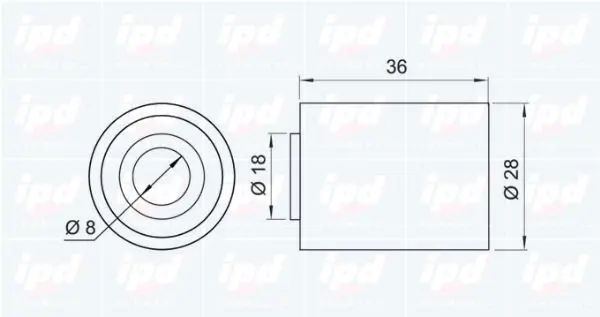 Handler.Part Deflection/guide pulley, timing belt IPD 150392 2