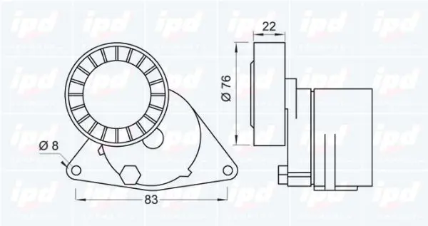 Handler.Part Tensioner lever, v-ribbed belt IPD 100393 2