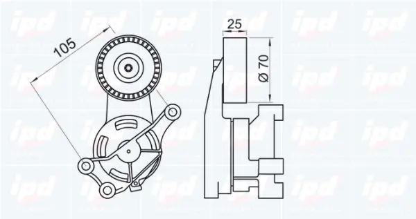 Handler.Part Belt tensioner, v-ribbed belt IPD 153479 2