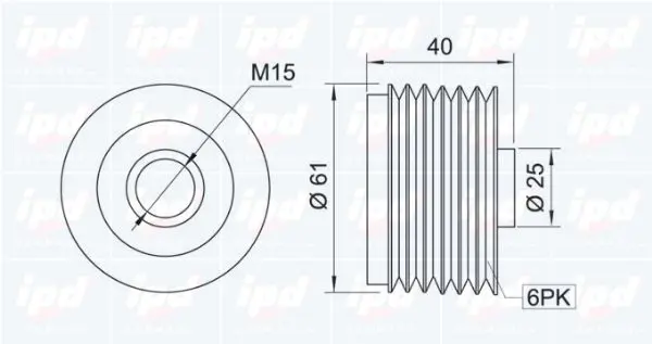 Handler.Part Alternator freewheel clutch IPD 120885 2