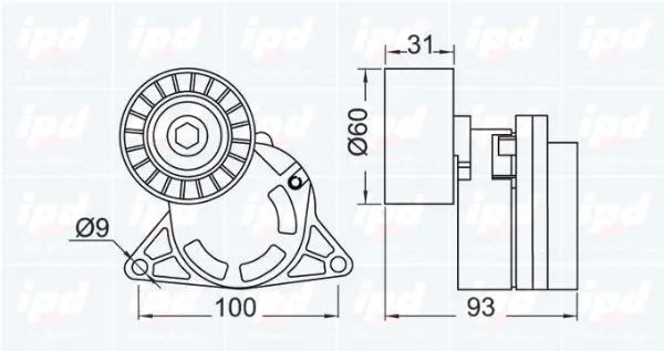 Handler.Part Belt tensioner, v-ribbed belt IPD 153478 2