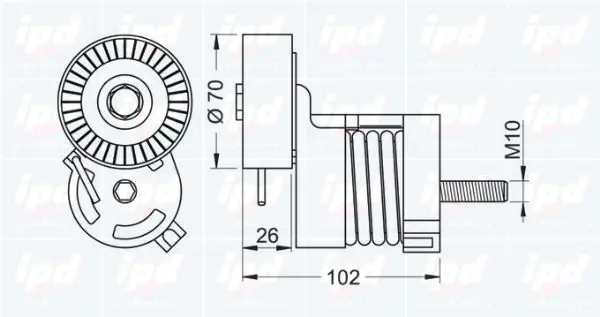 Handler.Part Belt tensioner, v-ribbed belt IPD 153455 2