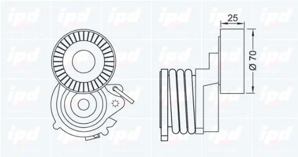 Handler.Part Tensioner lever, v-ribbed belt IPD 101043 2