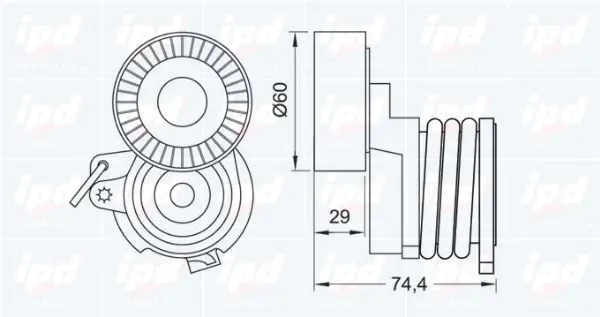 Handler.Part Tensioner lever, v-ribbed belt IPD 101041 2