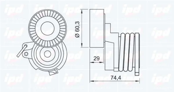 Handler.Part Tensioner lever, v-ribbed belt IPD 101042 2