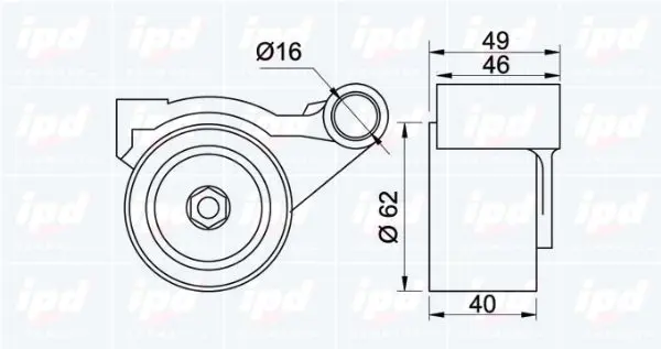 Handler.Part Tensioner pulley, timing belt IPD 140761 2