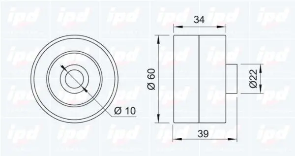 Handler.Part Deflection/guide pulley, timing belt IPD 150754 2