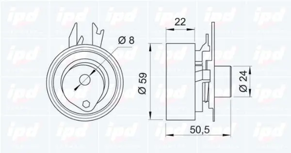 Handler.Part Tensioner pulley, timing belt IPD 140020 2