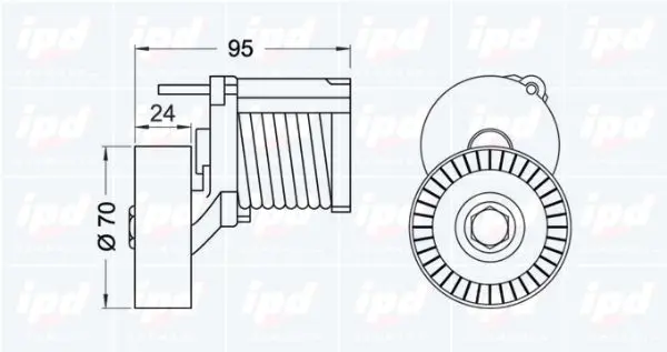 Handler.Part Tensioner lever, v-ribbed belt IPD 153093 2