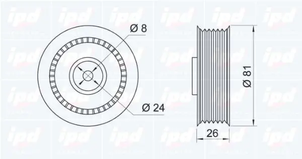 Handler.Part Tensioner pulley, v-ribbed belt IPD 140024 2