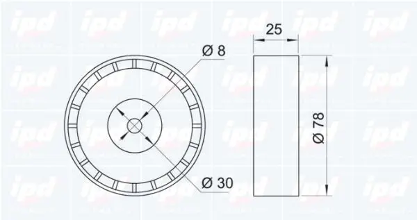 Handler.Part Tensioner pulley, v-ribbed belt IPD 140025 2