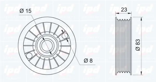 Handler.Part Tensioner pulley, v-ribbed belt IPD 140031 2